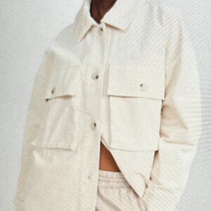English Factory Corduroy Shacket Size M in Cream Color